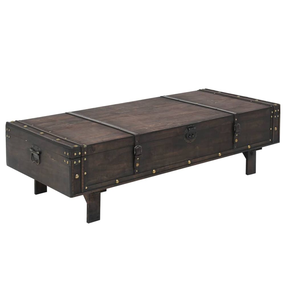 Table basse Bois massif vintage 120x55x35cm
