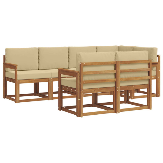 Ensemble de canapés d'extérieur 7 pcs naturel et beige