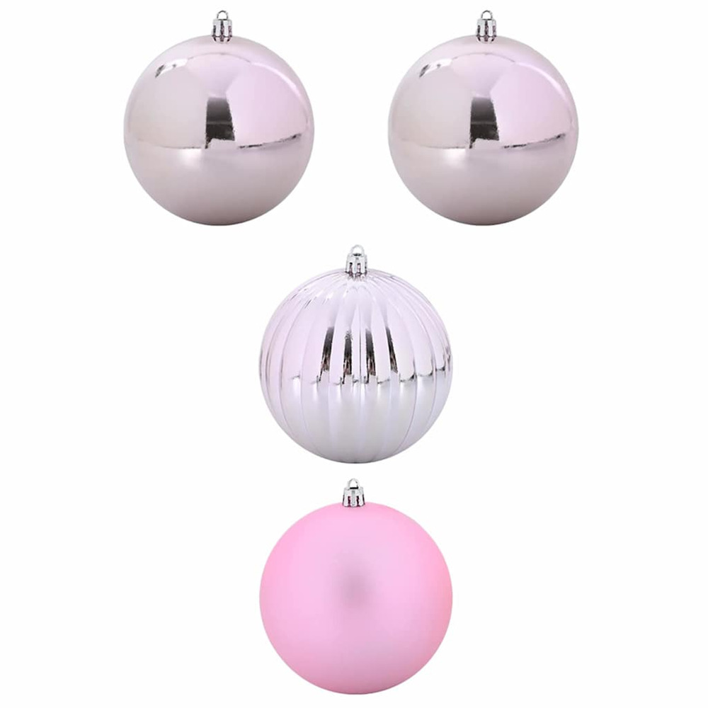 Ensemble de boules de noël xxl 4 pcs rose plastique