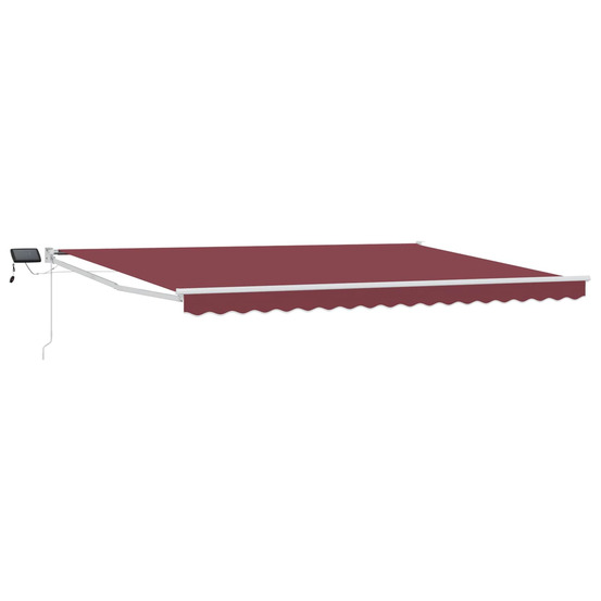 Store rétractable manuel avec leds bourgogne et blanc 5 x 3 m