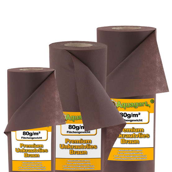 14 m² film de paillage en non-tissé, paillage anti-mauvaises herbes, voile de paillage 80 g 1,4 m de large, marron