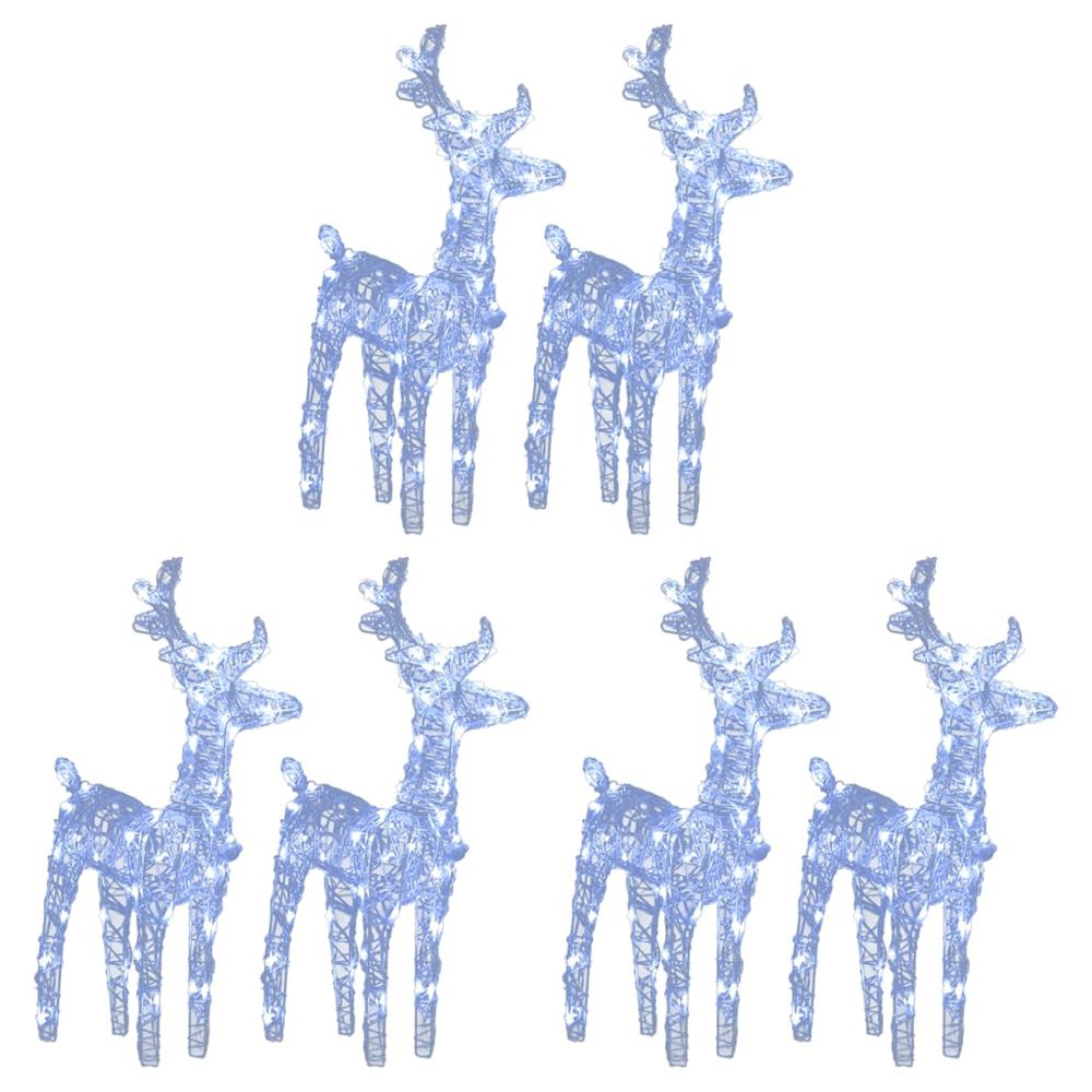 Rennes de noël 6 pcs 240 led blanc froid acrylique