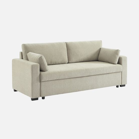 Canapé convertible 3 places tissu chenille l 211 x p 90 x h 86 cm - easy