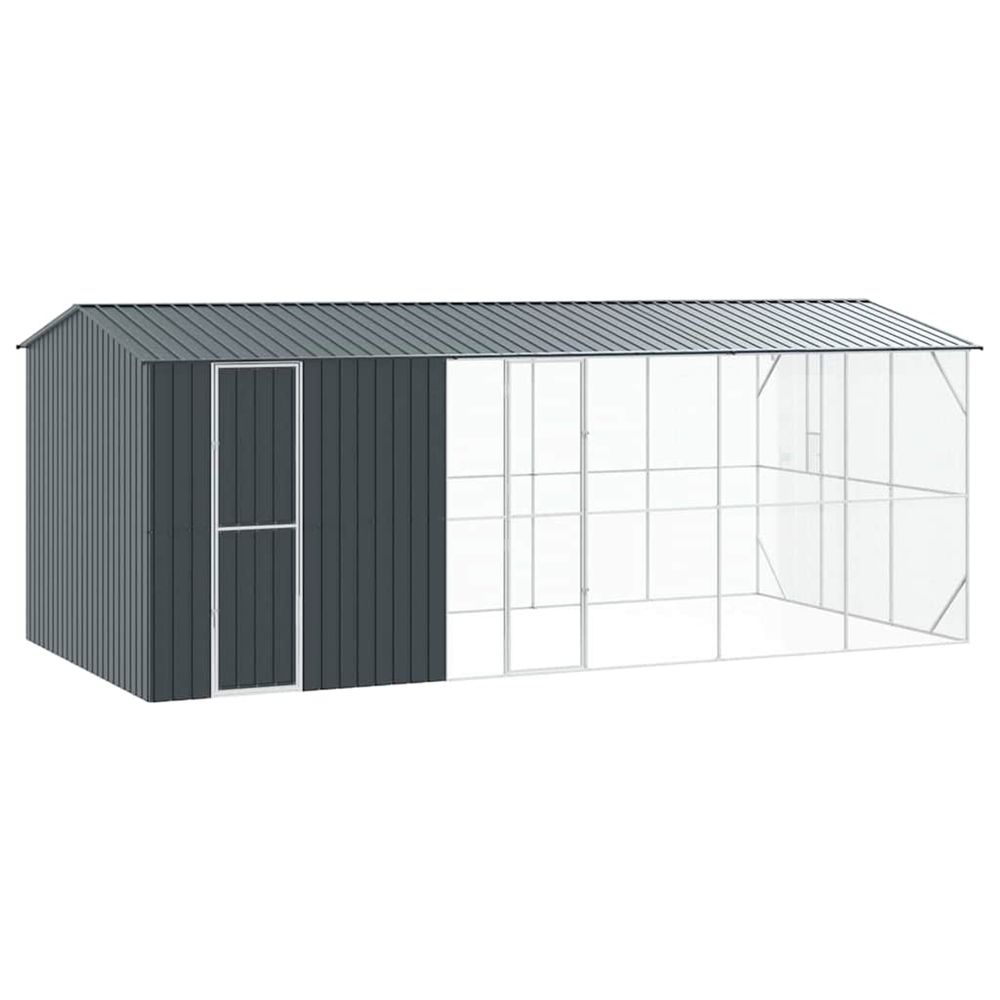 Cage pour oiseaux anthracite 645 x 310 x 247 cm acier galvanisé