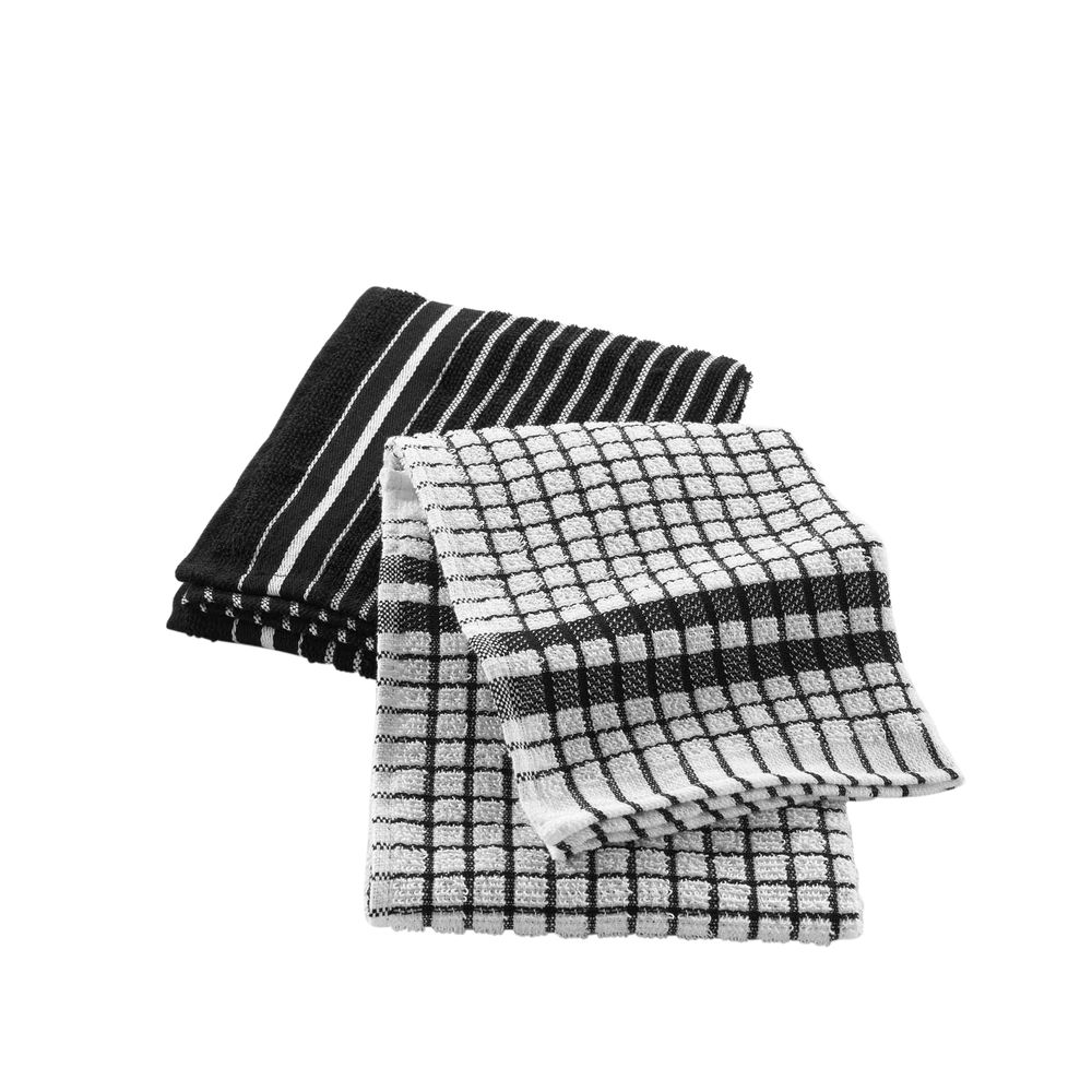 Lot de 2 torchons eponge 50 x 70 cm classico noir
