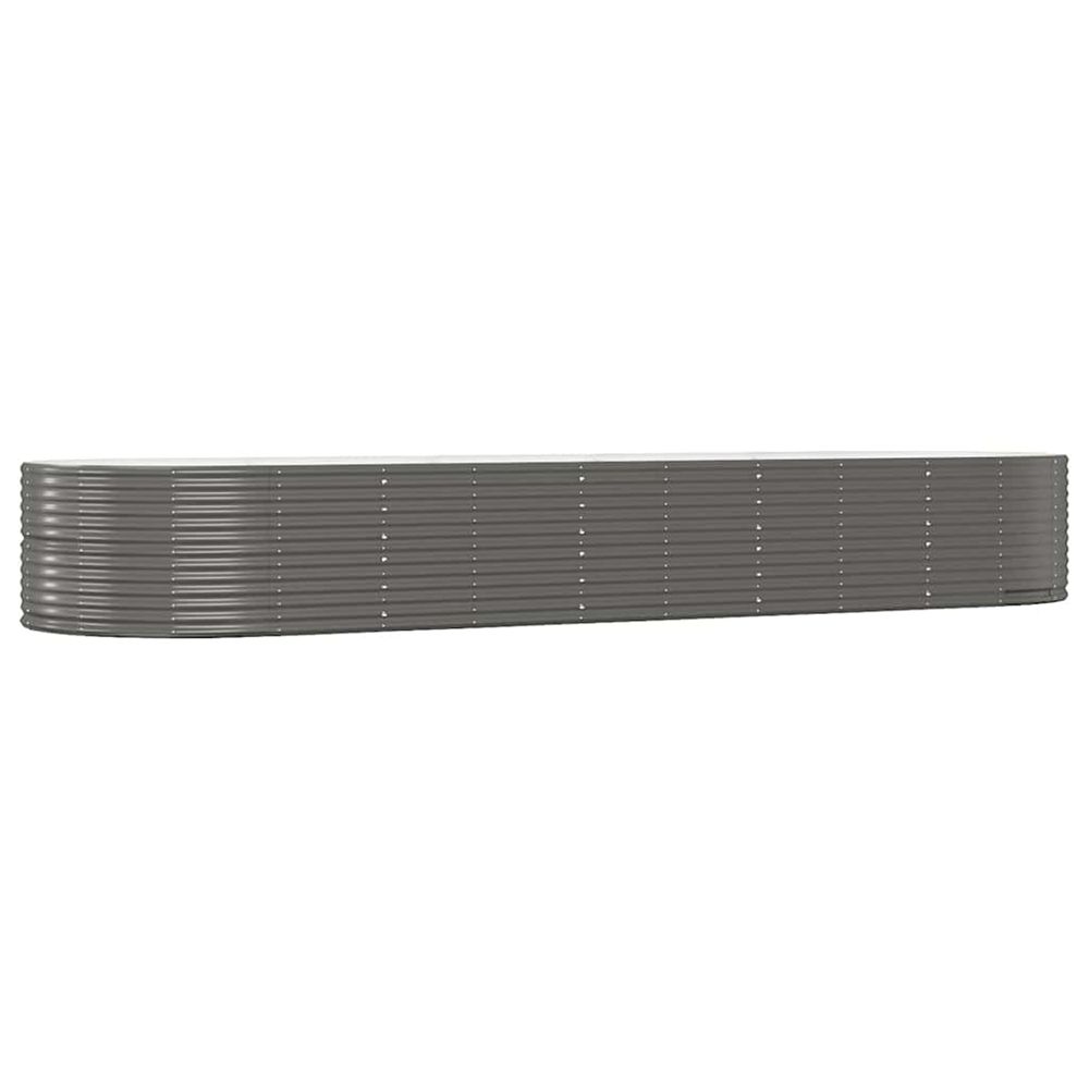 Lit surélevé de jardin gris 447x140x68cm acier galvanisé