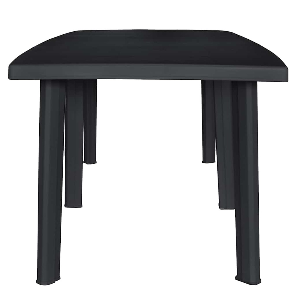 Table de jardin anthracite 216x90x72 cm plastique