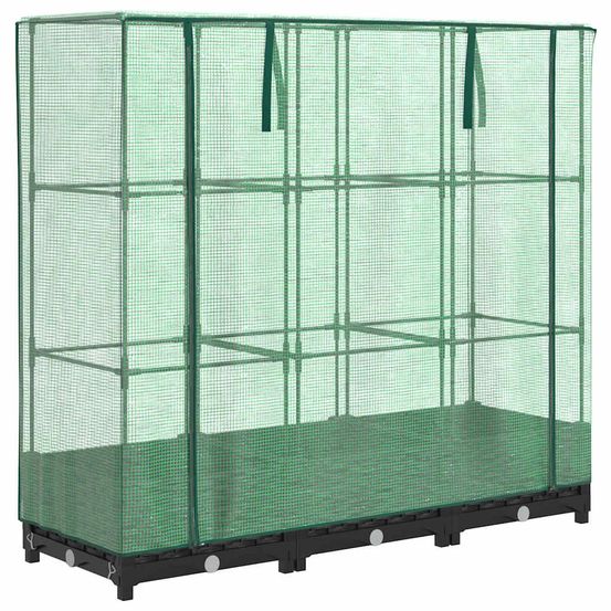 Lit surélevé avec housse de serre aspect rotin 120 x 40 x 123 cm