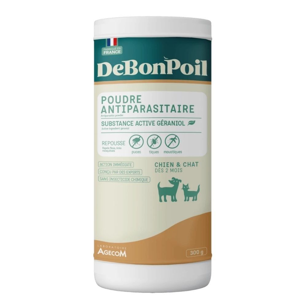 Poudre antiparasitaire chien et chat debonpoil au géraniol 300 g