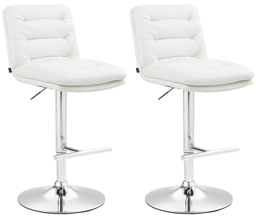 Lot de 2 tabourets de bar damar simili cuir chromé