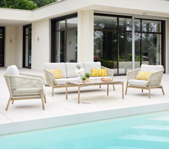 Salon de jardin en aluminium - 5 places - palawan