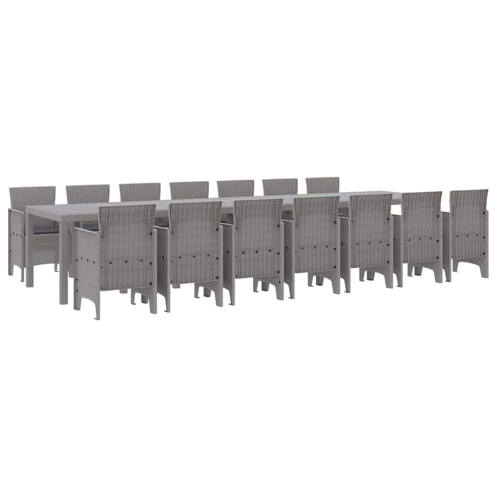 Ensemble de salle à manger de jardin avec coussins 15 pc pp