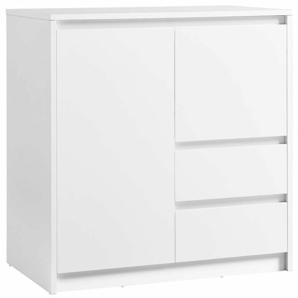 Buffet armoire de rangement avec porte et étagère réglable en hauteur 2 tiroirs moderne 40 x 70 x 745 cm pour salon salle à m