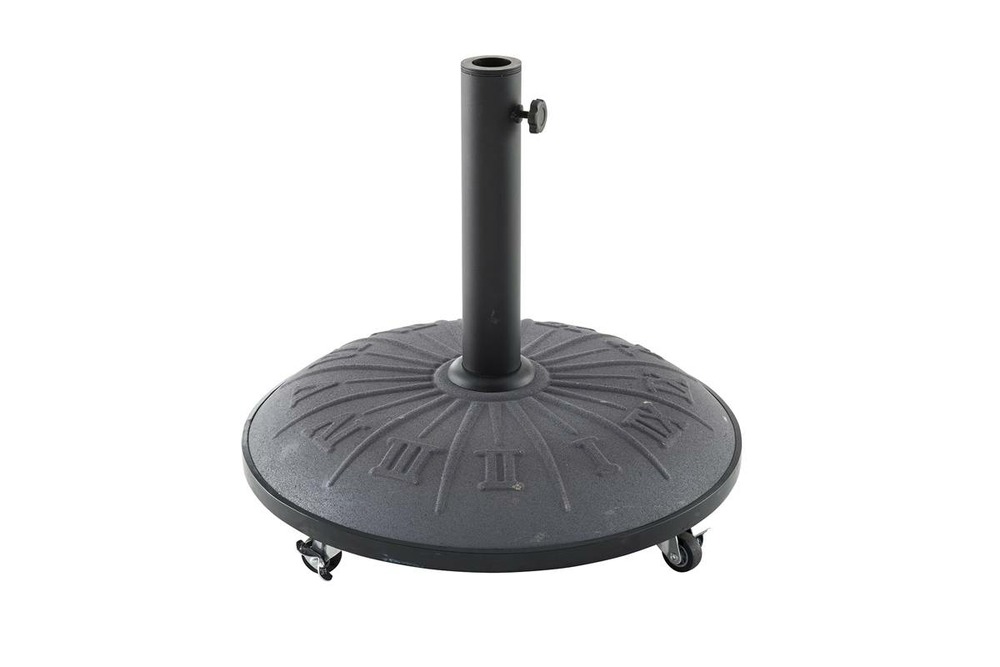 Pied de parasol rond dessin de cadran à roulettes gris