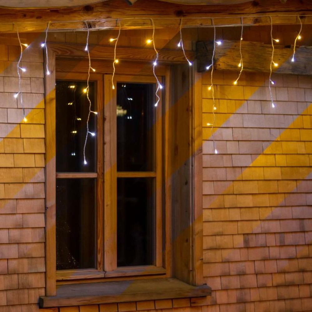 Guirlande stalactite 120 led à double puce ip44 4m + 500xh60cm