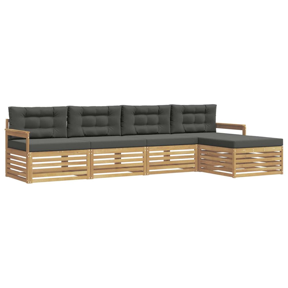 Ensemble de canapés d'extérieur 5 pc blanc et anthracite