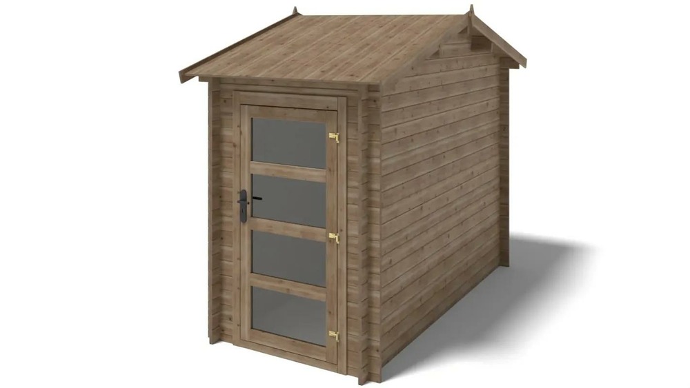 Abri de jardin en bois - 4,50m2 - 1,50x3m - traité - ep. 28mm - couleur: marron - dom673 - altanka