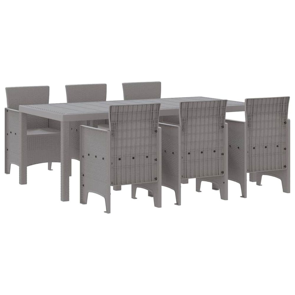 Ensemble de salle à manger pour jardin 7 pc gris clair