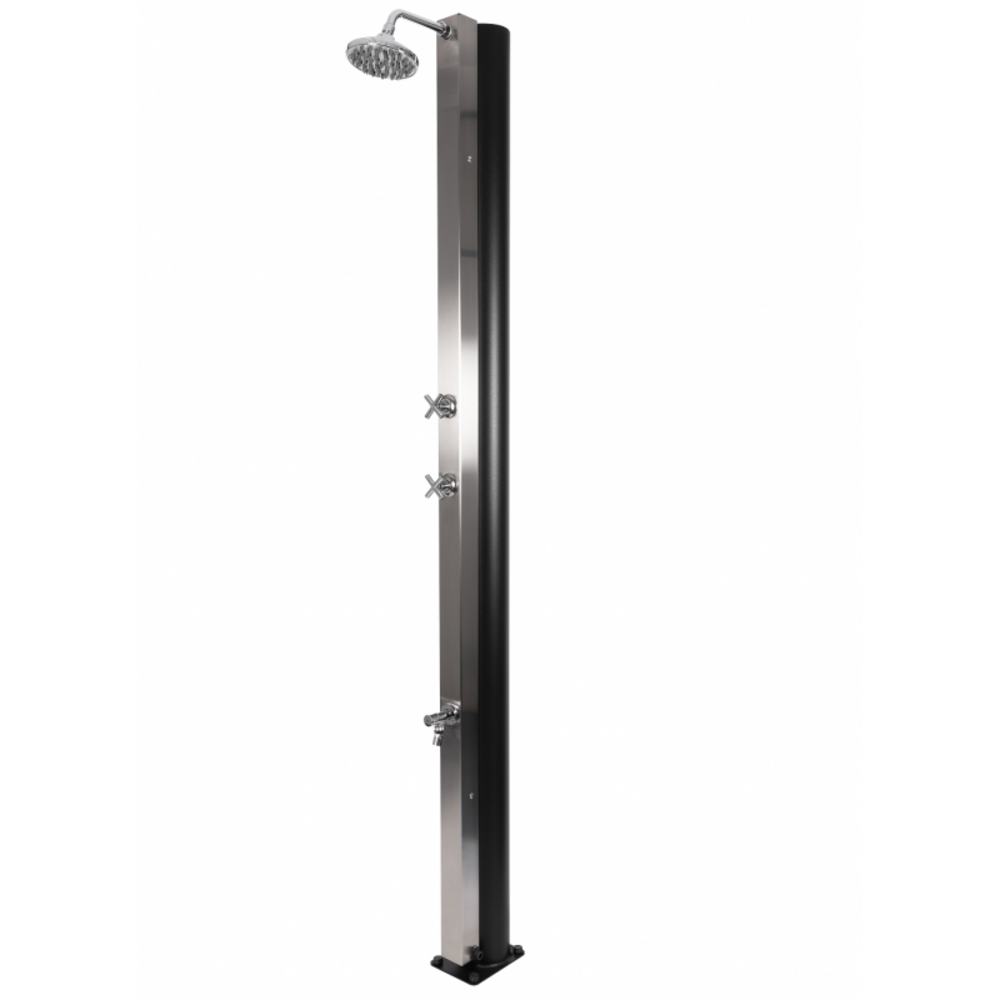 Douche de piscine solaire en acier inoxydable avec rince pieds 30l