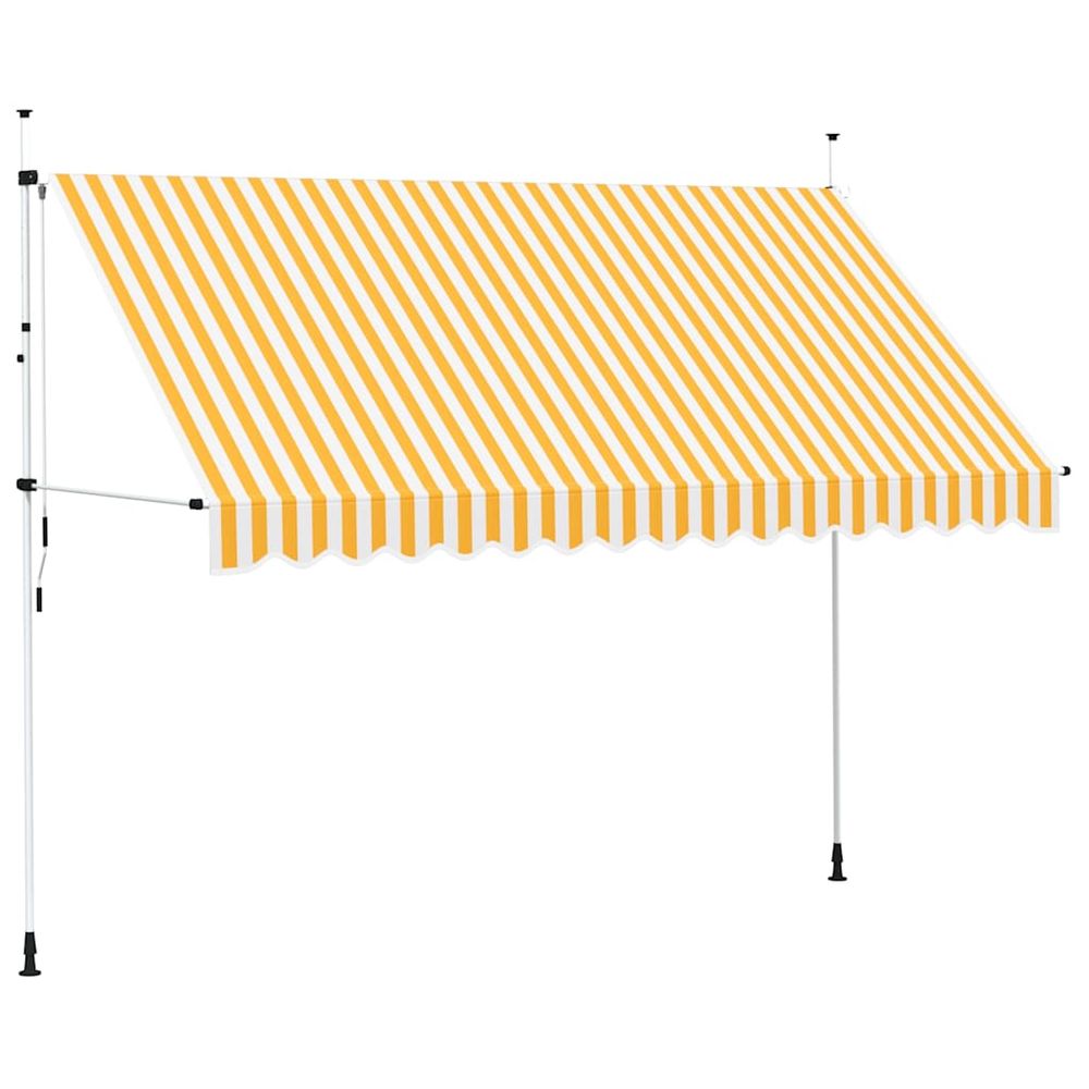 Auvent rétractable manuel 350 cm rayures oranges et blanches