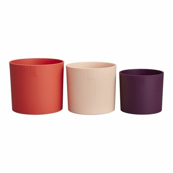 Pots de fleur rouge rose violet - 14 x 13.8 x hauteur 12 cm - intérieur 100% recyclé