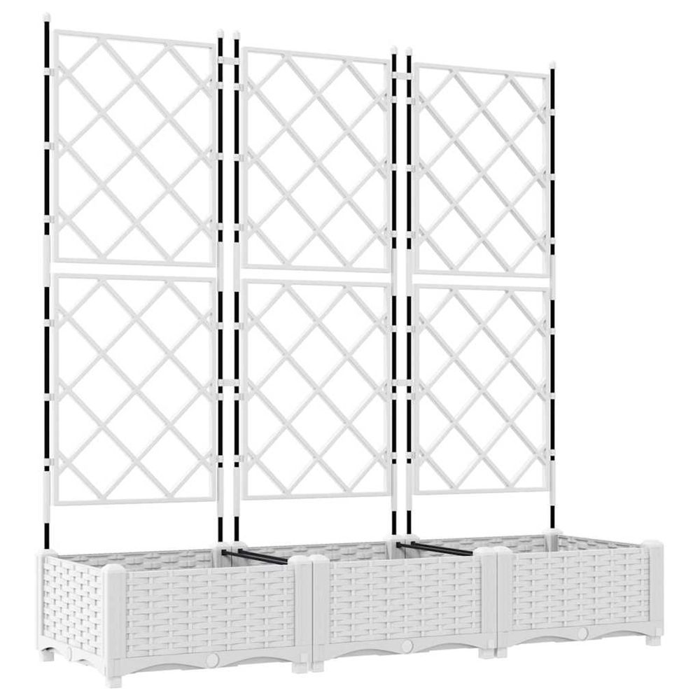 Cache-pot de jardin 3 pc blanc 120 x 40 x 125,5 cm pp