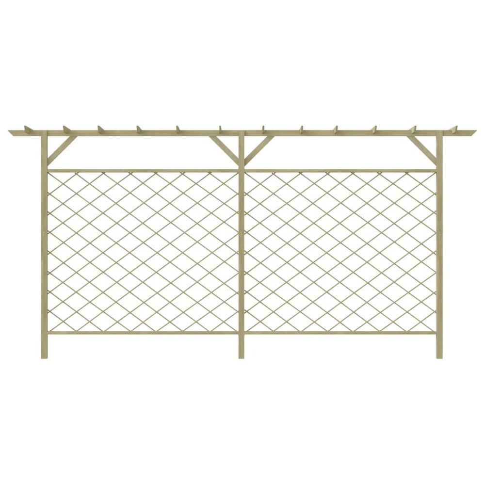 Clôture à lattes de jardin avec pergola bois