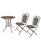 Ensemble table et 2 chaises en fer 70x70x75cm