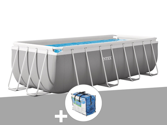 Kit piscine tubulaire prism frame rectangulaire 4,00 x 2,00 x 1,22 m + bâche à