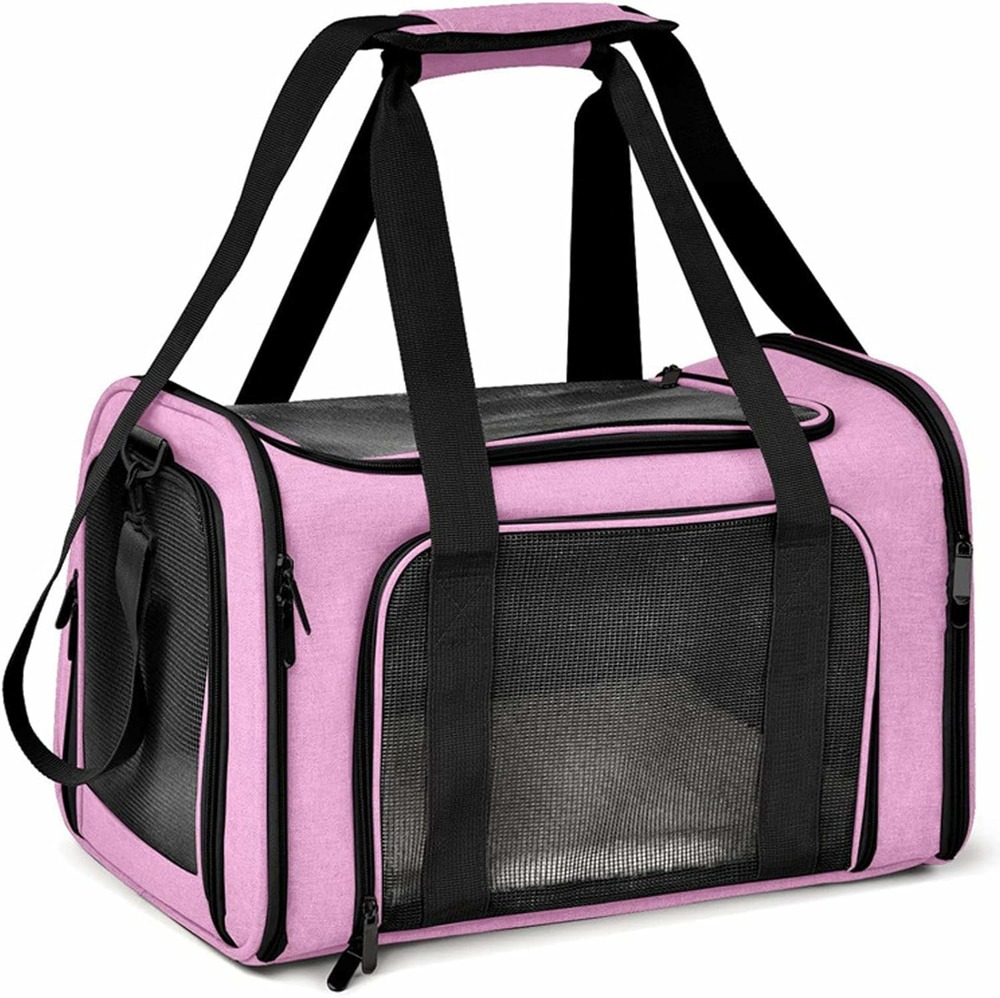 Sac de transport confortable et respirant pour petits animaux rose l