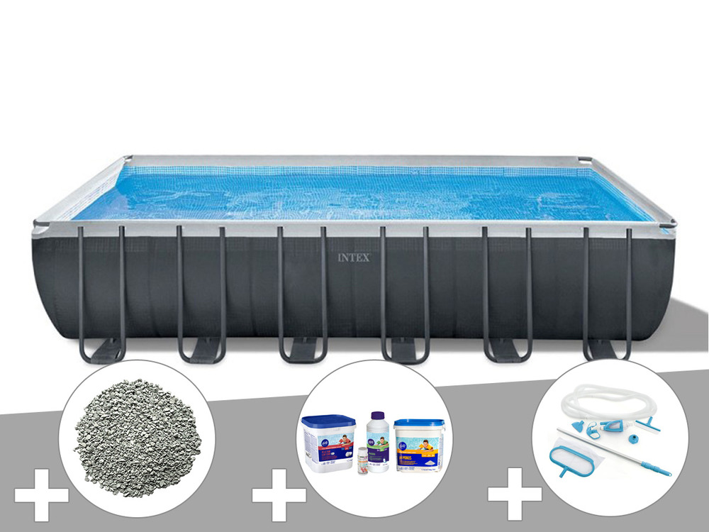 Kit piscine tubulaire ultra xtr frame rectangulaire 7,32 x 3,66 x 1,32 m + 20 k