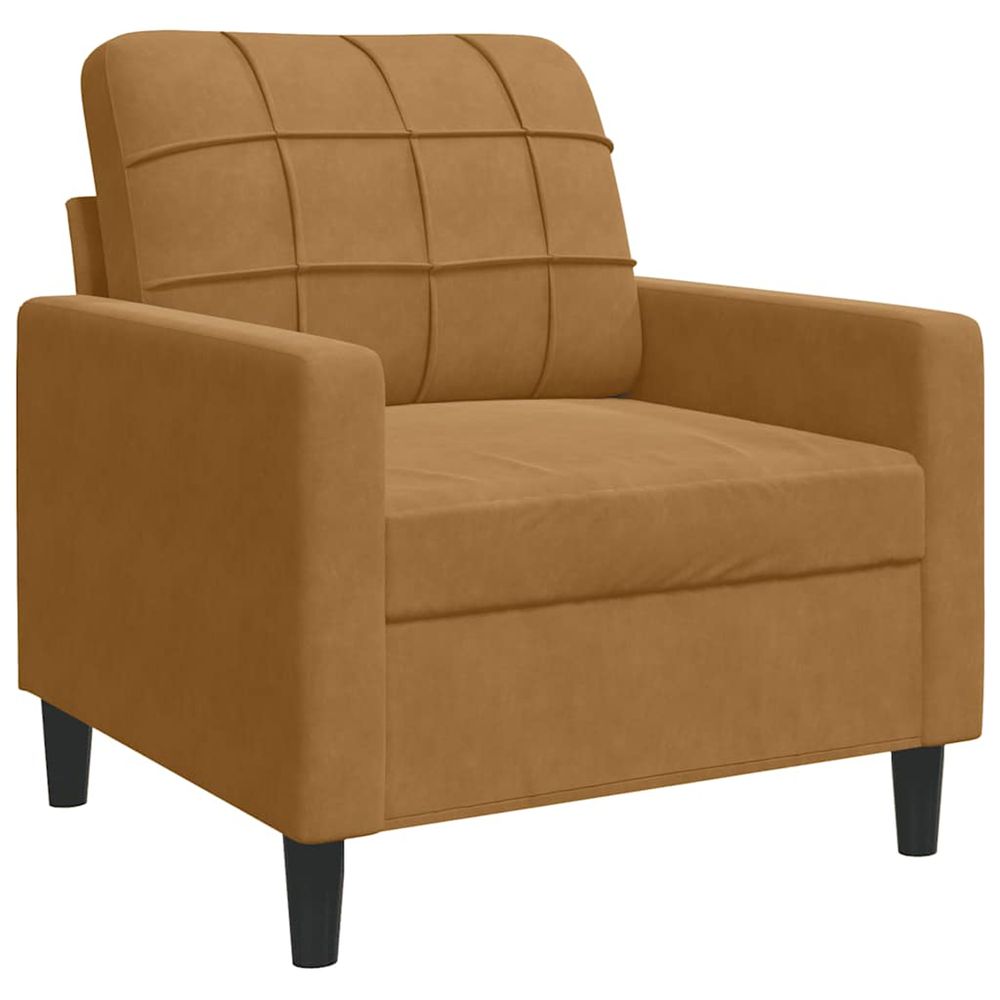 Fauteuil marron 60 cm velours