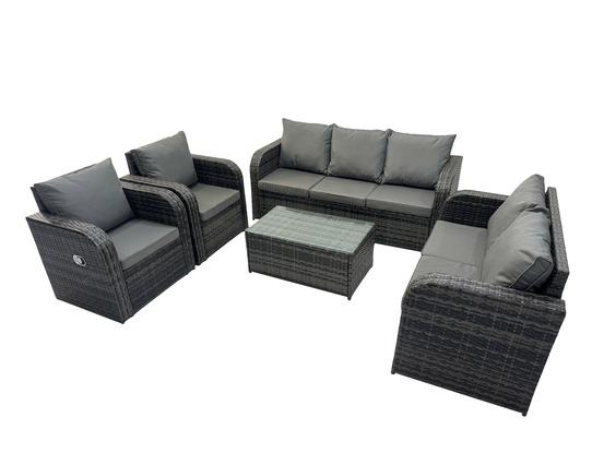 8 places ensemble de meubles de jardin avec table basse rectangulaire canapé 3 places canapé d'amour
