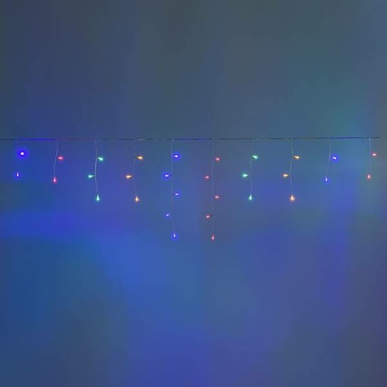 Guirlande stalactite lumineuse 4m h50cm 60 led multicolores câble blanc extensible 31v ip44 smart connect lotti