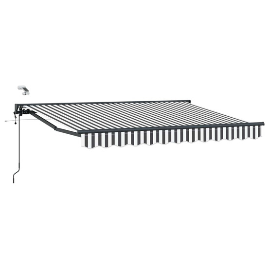 Auvent rétractable électrique anthracite et blanc 3,5 x 2,5 m