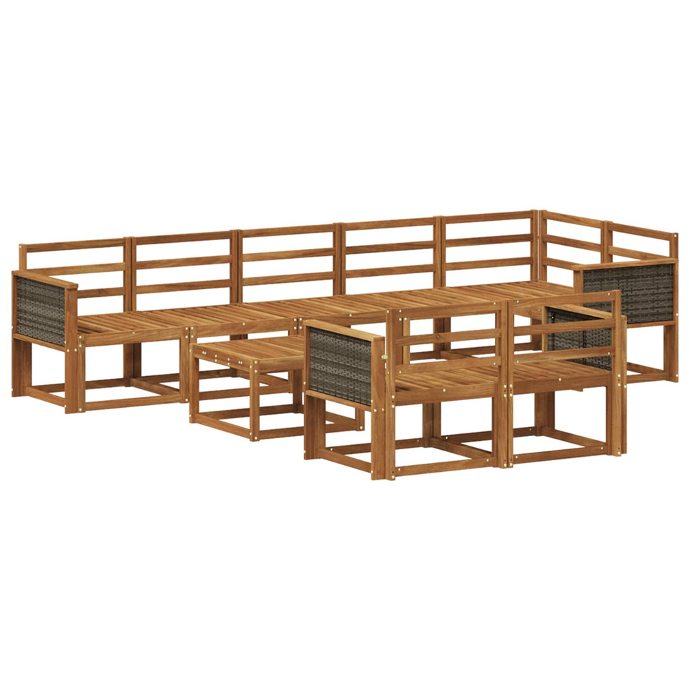 Ensemble de canapés d'extérieur 9 pcs naturel