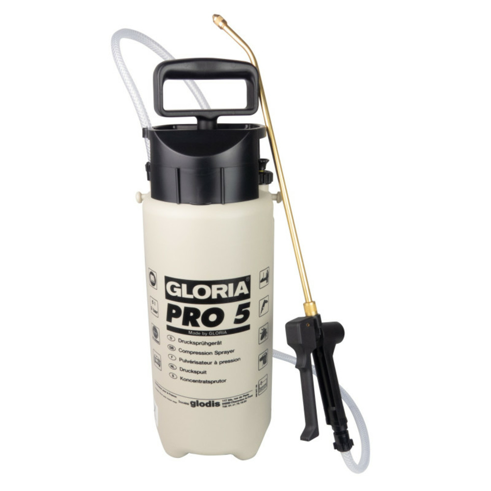 Pulvérisateur à pression spécial pro 5 cuve plastique 5l gloria 163106