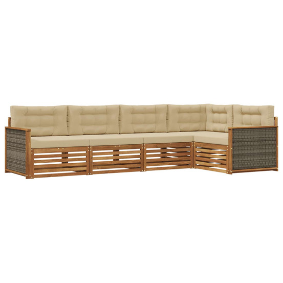 Ensemble de canapés d'extérieur 5 pcs naturel et beige