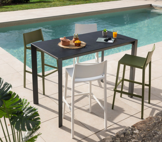 Ensemble bar - 4 personnes - blanc et vert - almaos