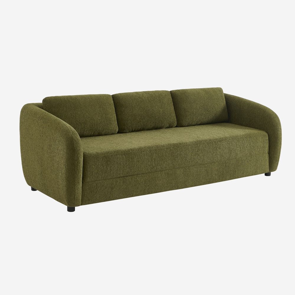 Canapé convertible 3 places tissu chenille - l 220 x p 95 x h 76cm - twist