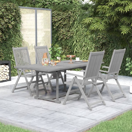 Ensemble à manger de jardin 5 pcs bois d'acacia massif