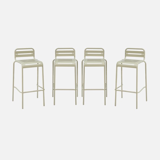 Lot de 4 chaises hautes de jardin acier, amélia l44 x p41 x h85cm