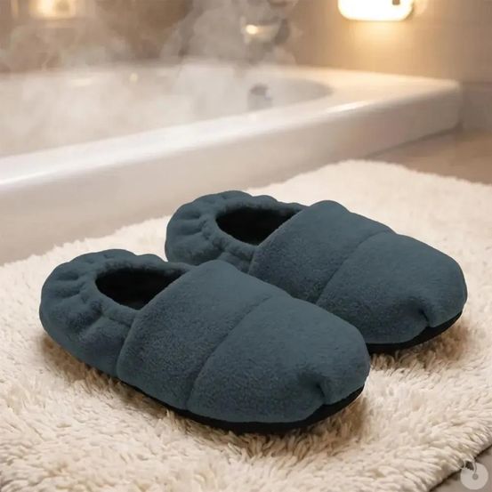 Chaussons chauffants femme gris - confort textile basse tige