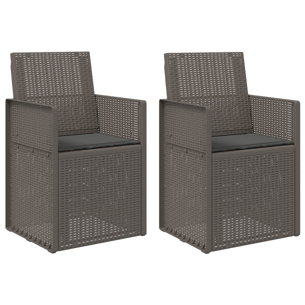 Chaises de jardin salle à manger 2 pcs gris clair et anthracite
