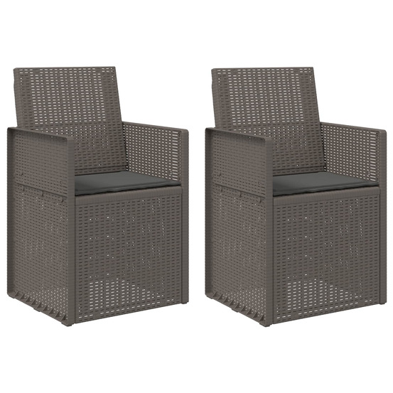 Chaises de jardin salle à manger 2 pcs gris clair et anthracite