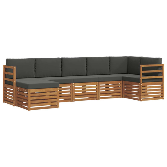 Ensemble de canapé d'angle 7 pcs naturel et anthracite