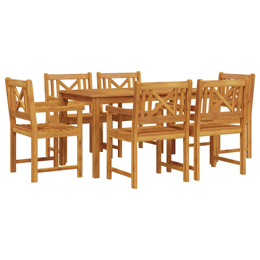 Ensemble de salle à manger pour jardin 7 pcs marron
