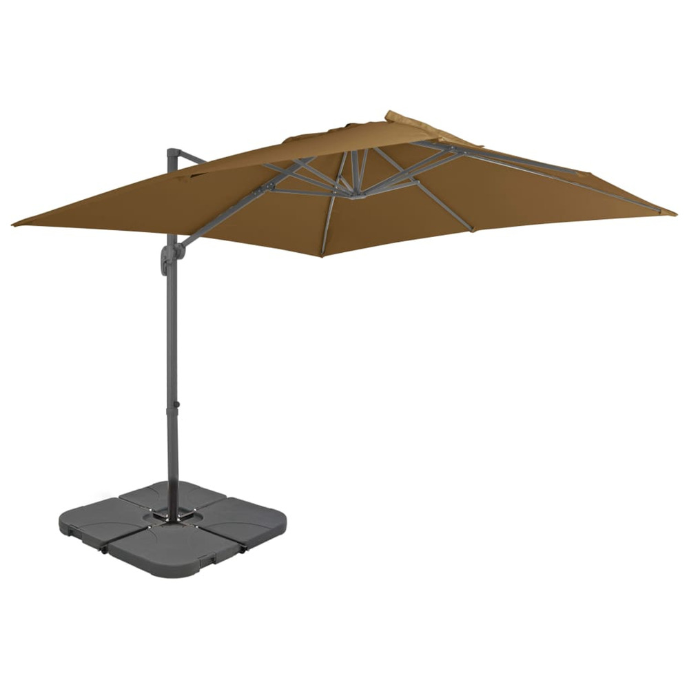 Parasol de jardin avec base portable taupe