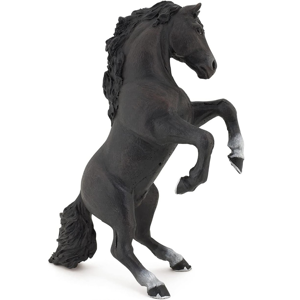 Figurine cheval cabré noir