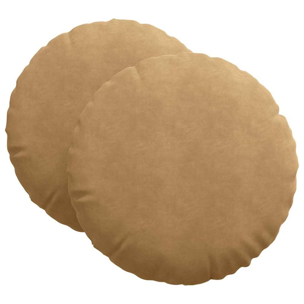 Coussins de siège 2 pc velours marron ø60 x 21 cm